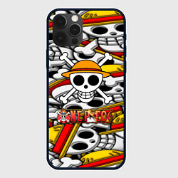 Чехол для iPhone 12 Pro One Piece logo pattern pirat, цвет: 3D-черный