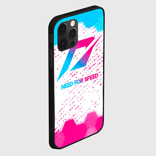 Чехол iPhone 12 Pro Need for Speed neon gradient style / 3D-Черный – фото 2