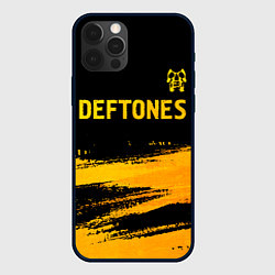 Чехол для iPhone 12 Pro Deftones - gold gradient посередине, цвет: 3D-черный