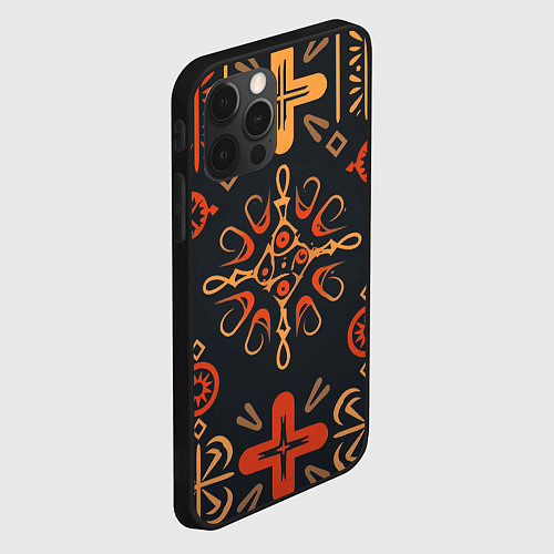 Чехол iPhone 12 Pro Орнамент в славянском стиле / 3D-Черный – фото 2