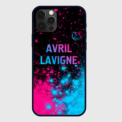 Чехол для iPhone 12 Pro Avril Lavigne - neon gradient посередине, цвет: 3D-черный