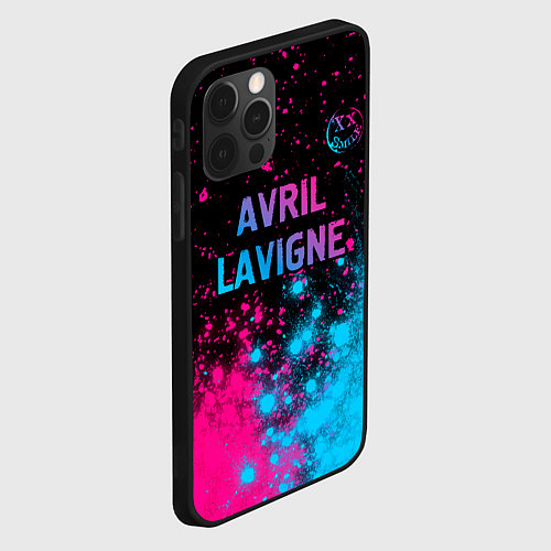 Чехол iPhone 12 Pro Avril Lavigne - neon gradient посередине / 3D-Черный – фото 2