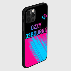 Чехол для iPhone 12 Pro Ozzy Osbourne - neon gradient посередине, цвет: 3D-черный — фото 2