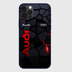 Чехол для iPhone 12 Pro Audi - плиты с эффектом свечения, цвет: 3D-черный