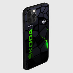 Чехол для iPhone 12 Pro Skoda - плиты с эффектом свечения, цвет: 3D-черный — фото 2