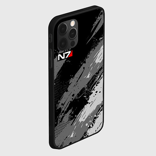 Чехол iPhone 12 Pro N7 - mass effect monochrome / 3D-Черный – фото 2