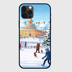 Чехол для iPhone 12 Pro Каникулы новогодние, цвет: 3D-черный