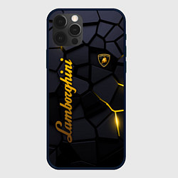 Чехол для iPhone 12 Pro Lamborghini - плиты с эффектом свечения, цвет: 3D-черный