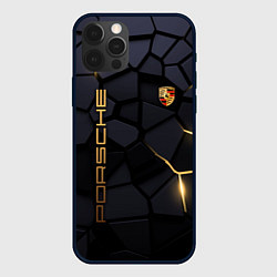 Чехол для iPhone 12 Pro Porsche - плиты с эффектом свечения, цвет: 3D-черный