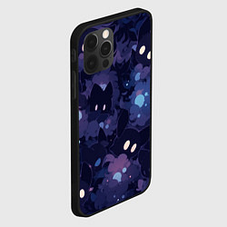 Чехол для iPhone 12 Pro Фиолетовые котики, цвет: 3D-черный — фото 2
