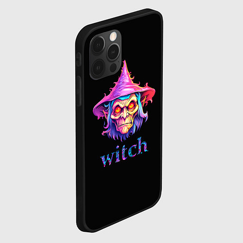 Чехол iPhone 12 Pro Cartoon witch / 3D-Черный – фото 2