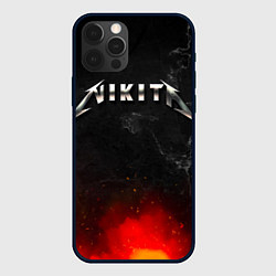Чехол для iPhone 12 Pro Никита в стиле Металлика - огонь и искры, цвет: 3D-черный