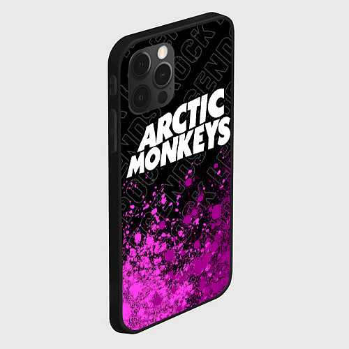 Чехол iPhone 12 Pro Arctic Monkeys rock legends посередине / 3D-Черный – фото 2