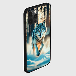 Чехол для iPhone 12 Pro Волк в темном лесу, цвет: 3D-черный — фото 2