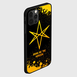 Чехол для iPhone 12 Pro Bring Me the Horizon - gold gradient, цвет: 3D-черный — фото 2