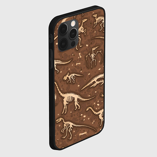 Чехол iPhone 12 Pro Dinosaurs bones / 3D-Черный – фото 2