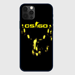 Чехол для iPhone 12 Pro CS GO краски желтые, цвет: 3D-черный