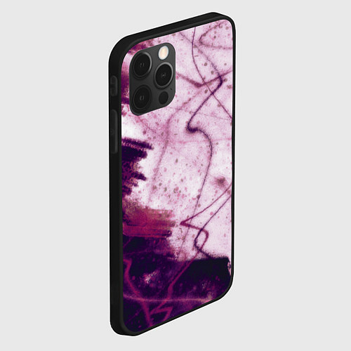 Чехол iPhone 12 Pro Абстракция - purple madness / 3D-Черный – фото 2