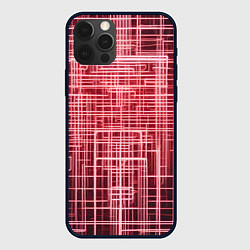 Чехол для iPhone 12 Pro Красные неоновые полосы киберпанк, цвет: 3D-черный