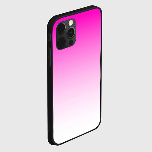 Чехол iPhone 12 Pro Розово-белый градиент / 3D-Черный – фото 2