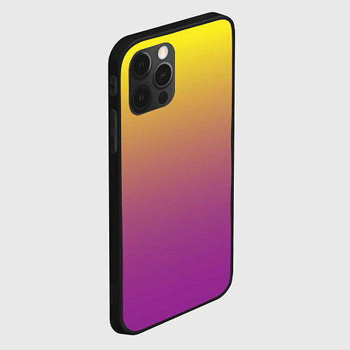 Чехол iPhone 12 Pro Желто-фиолетовый градиент / 3D-Черный – фото 2