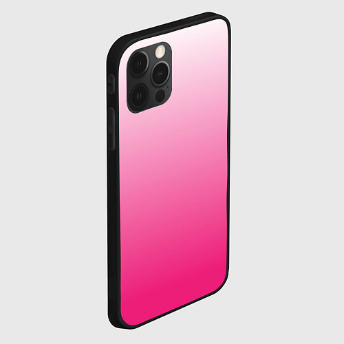 Чехол iPhone 12 Pro Бело-розовый градиент / 3D-Черный – фото 2