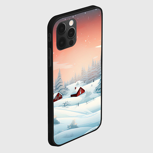 Чехол iPhone 12 Pro Погружение в зимнюю атмосферу / 3D-Черный – фото 2