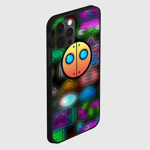 Чехол iPhone 12 Pro Geometry dash stiker / 3D-Черный – фото 2