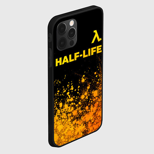 Чехол iPhone 12 Pro Half-Life - gold gradient посередине / 3D-Черный – фото 2