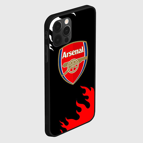 Чехол iPhone 12 Pro Arsenal fc flame / 3D-Черный – фото 2