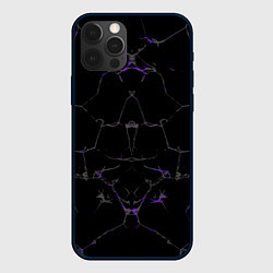 Чехол для iPhone 12 Pro Фиолетовые трещины, цвет: 3D-черный