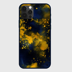 Чехол для iPhone 12 Pro Акварелика в синем, цвет: 3D-черный