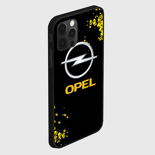 Чехол iPhone 12 Pro Opel желтые краски / 3D-Черный – фото 2