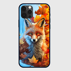 Чехол для iPhone 12 Pro Лиса осень-зима, цвет: 3D-черный