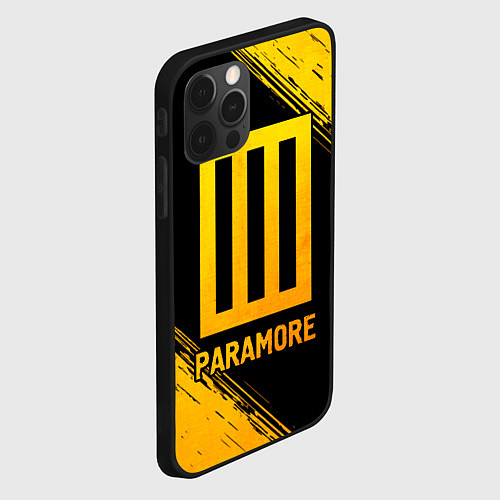 Чехол iPhone 12 Pro Paramore - gold gradient / 3D-Черный – фото 2