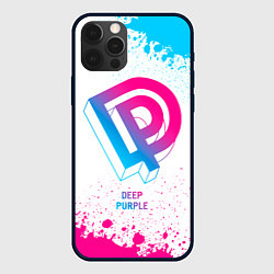 Чехол для iPhone 12 Pro Deep Purple neon gradient style, цвет: 3D-черный