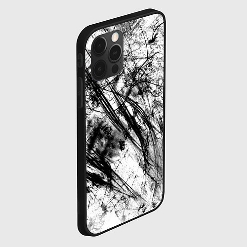 Чехол iPhone 12 Pro Чёрно белые узоры / 3D-Черный – фото 2