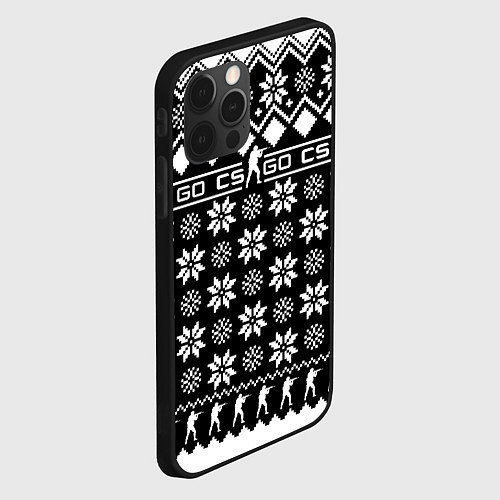 Чехол iPhone 12 Pro CS GO christmas sweater / 3D-Черный – фото 2