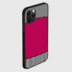 Чехол для iPhone 12 Pro Узор из красного и черно-белых полос, цвет: 3D-черный — фото 2