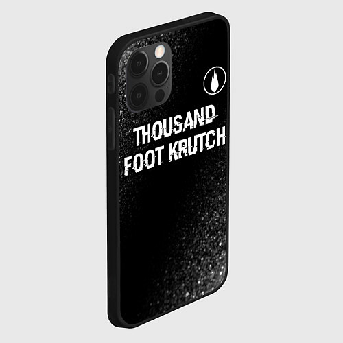 Чехол iPhone 12 Pro Thousand Foot Krutch glitch на темном фоне посеред / 3D-Черный – фото 2