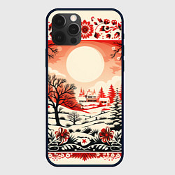 Чехол для iPhone 12 Pro Новогодние орнаменты, цвет: 3D-черный