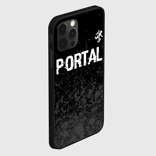 Чехол iPhone 12 Pro Portal glitch на темном фоне посередине / 3D-Черный – фото 2