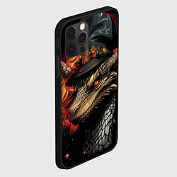 Чехол для iPhone 12 Pro Дракон зимнего леса, цвет: 3D-черный — фото 2