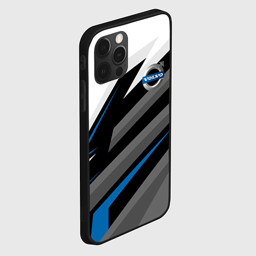 Чехол iPhone 12 Pro Volvo - blue sport / 3D-Черный – фото 2