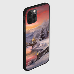 Чехол для iPhone 12 Pro Морозная сказка праздника, цвет: 3D-черный — фото 2