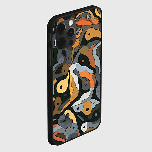 Чехол iPhone 12 Pro Пятна необычной формы / 3D-Черный – фото 2
