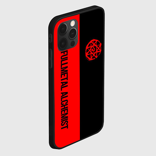 Чехол iPhone 12 Pro Стальной алхимик - красная печать Альфонс / 3D-Черный – фото 2