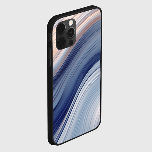 Чехол iPhone 12 Pro Blue liquid / 3D-Черный – фото 2