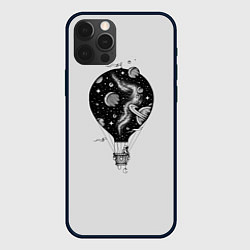 Чехол для iPhone 12 Pro Космический аэростат, цвет: 3D-черный
