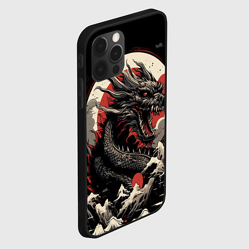 Чехол iPhone 12 Pro Дракон вечности символ года / 3D-Черный – фото 2